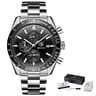 Mens Quartz Watch Stainless Steel Chronograph Business Watch 6