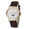 Mens Moon Phase Quartz Watch Sapphire Stainless Steel Business Dress Watch 5