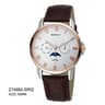 Mens Moon Phase Quartz Watch Sapphire Stainless Steel Business Dress Watch 6