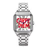 Time Is Money Square Mens Quartz Watch Graffiti Dial Hip Hop Streetwear Watch 6
