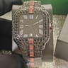 Black Iced Out Hip Hop Watch Full Diamond Rainbow Quartz Watch For Men 5