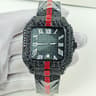 Black Iced Out Hip Hop Watch Full Diamond Rainbow Quartz Watch For Men 6