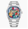 Creative Oil Painting Dial Mens Quartz Watch With Steel Band 3