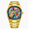 Creative Oil Painting Dial Mens Quartz Watch With Steel Band 7