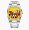 Creative Oil Painting Dial Mens Quartz Watch With Steel Band 5