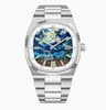 Creative Oil Painting Dial Mens Quartz Watch With Steel Band 8