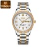 Luxury Mens Watch Stainless Steel Diamond Dial Waterproof Quartz Business Watch