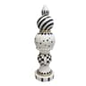 Halloween Finial Decoration With Polka Dot Checkerboard And Swirl Patterns 0