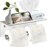 Premium Wall Mount Double Toilet Paper Holder with Shelf Durable Stainless Steel Bathroom Accessory with Phone Tray