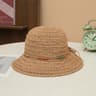 Elegant Women Straw Bucket Hat Wide Brim UV Protection Crochet Beach Sun Hat 1
