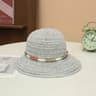 Elegant Women Straw Bucket Hat Wide Brim UV Protection Crochet Beach Sun Hat 3