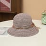 Elegant Women Straw Bucket Hat Wide Brim UV Protection Crochet Beach Sun Hat 6