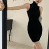 Elegant Bodycon Dress For Women High Neck Pleated Midi Cocktail Dress 3