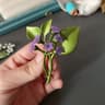 Vintage Enamel Brooch Pin for Women, Elegant Floral Pearl & Crystal Diamond Corsage for Weddings, Parties & Special