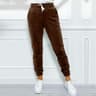 Warm Velvet Jogger Pants for Women, Solid Color, Versatile Fall and Winter Sweatpants with Drawstring