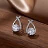 Vintage Cross Stud Earrings with Crystal Fishtail Design for Women and Girls