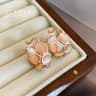 Elegant Opal Hoop Earrings for Women Korean Round Hoop Earrings with White & Green Opal Design