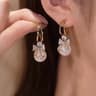 Tulip Stud Earrings with Pearl & Zircon Floral Design for Women