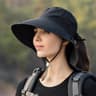 Women's Ponytail Sun Hat Wide Brim Visor with UV Protection for Beach, Travel & Outdoor Adventures