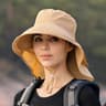 Women's Ponytail Sun Hat Wide Brim Visor with UV Protection for Beach, Travel & Outdoor Adventures