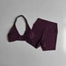 Womens Workout Set Halter Sports Bra & High Waisted Biker Shorts Yoga Outfit