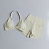 Womens Workout Set Halter Sports Bra & High Waisted Biker Shorts Yoga Outfit