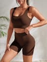 Seamless Workout Set For Women Quick Dry High Waisted Yoga  Fitness Outfit 6