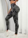 Seamless Yoga Leggings High Waisted Tie Dye Scrunch Butt Workout Pants for Women