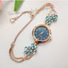 Elegant Womens Quartz Watch With Floral Diamond Accent  Adjustable Drawstring Bracelet 7