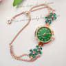 Elegant Womens Quartz Watch With Floral Diamond Accent  Adjustable Drawstring Bracelet 8