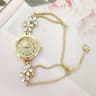 Elegant Womens Quartz Watch With Floral Diamond Accent  Adjustable Drawstring Bracelet 10