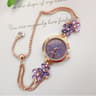 Elegant Womens Quartz Watch With Floral Diamond Accent  Adjustable Drawstring Bracelet 11