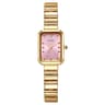 Elegant Women's Gold Square Watch with Stainless Steel Bracelet Minimalist Quartz Watch for Everyday Style