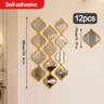Moroccan Acrylic Wall Mirror Peel and Stick Decorative Mirror Set for Bathroom, Hallway & Living Room
