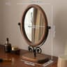 Retro Vanity Makeup Mirror with Adjustable Rotating Stand HD Oval Tabletop Makeup Mirror