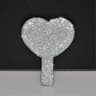 Diamond Handheld Makeup Mirror Heart Shaped Vanity Mirror with Comfortable Handle for Makeup & Beauty