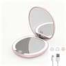 LED Travel Makeup Mirror with 5x Magnifying Mirror & 3 Color Lights Rechargeable Compact Mirror