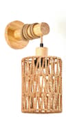 Rustic Hemp Rope Rattan Wall Sconce for Bedroom and Farmhouse Decor