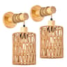Rustic Hemp Rope Rattan Wall Sconce for Bedroom and Farmhouse Decor