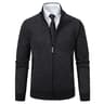 Men's High Collar Fleece Lined Knitted Jacket Warm Winter Sweater