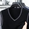 Classic Men's Sweater Vest Warm Casual Sleeveless Knitwear for Autumn Winter