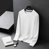 Men's Waffle Knit Sweatshirt Slim Fit Crew Neck Pullover