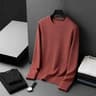Men's Waffle Knit Sweatshirt Slim Fit Crew Neck Pullover