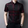 Men's Plaid Short Sleeve Shirt Business Casual Button Down Shirt