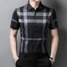 Men's Plaid Short Sleeve Shirt Business Casual Button Down Shirt