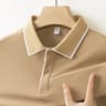 Mens Business Casual Polo Shirt Breathable Short Sleeve Solid Color Top 8