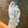 Candy Color Beaded Phone Strap Bow Heart Keychain Bag Charm