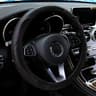 Carbon Fiber Steering Wheel Cover PU Leather Slim Grip Protector For 145 To 15 Inch Wheels 12