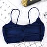 Thin Strap Padded Sports Bra Wireless Yoga Workout Bra for Women