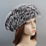 Luxury Rex Rabbit Fur Hat Scarf Set For Women Warm Winter Knit Accessories 13